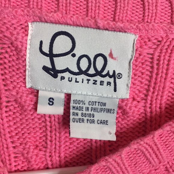 Lily Pulitzer pink cable sweater - Picture 3 of 3